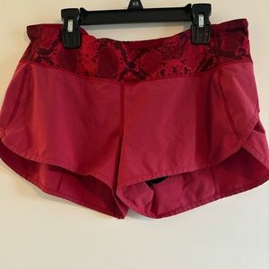 Pink running shorts